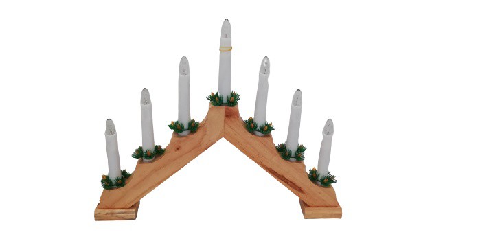 Vánoční svícen 7 svíček dřevěný | Dekorace - Párty